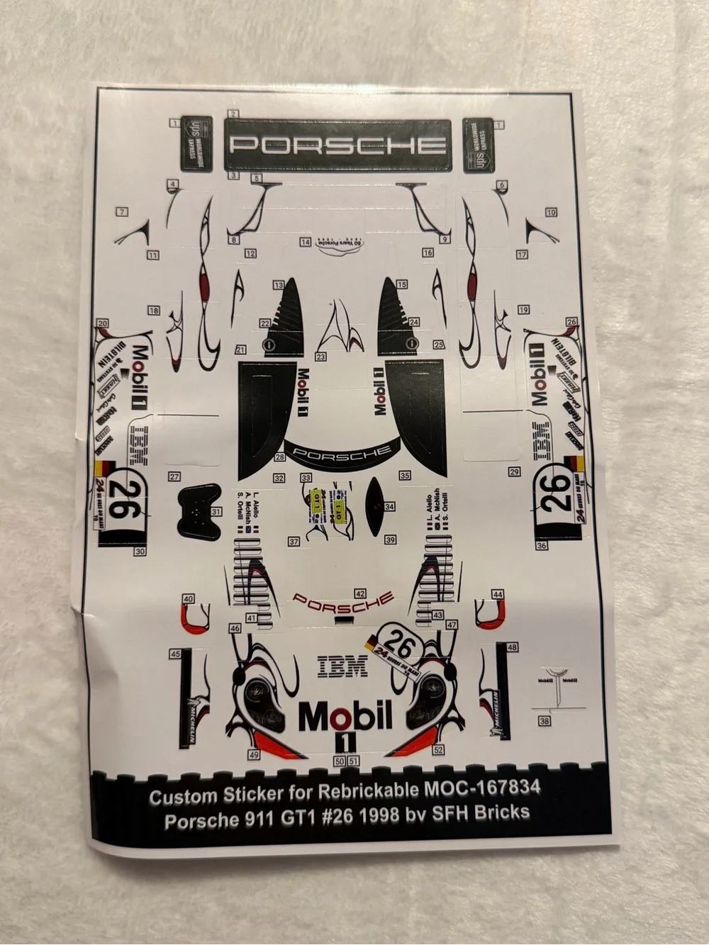 Rebrickable MOC-167834 Porsche 911 GT1 Building Block Set